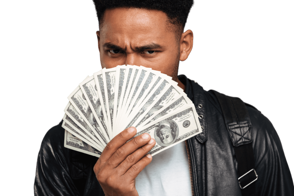 man with money